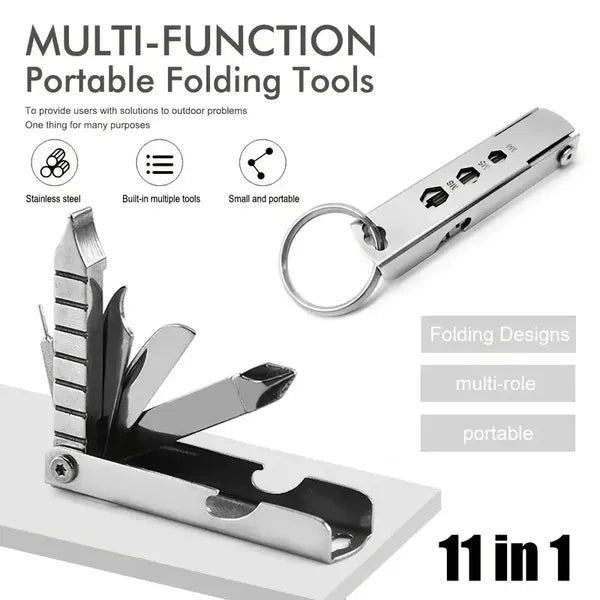 In-1 Stainless Steel Multi-Tool With Phone Stand, Folding