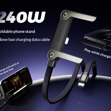 Fast Charging Foldable Bracket Data Cable 2-In-1 Data Wire