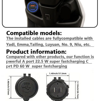 The 60W Mobile Phone Charger For Automobiles, Motorcycles