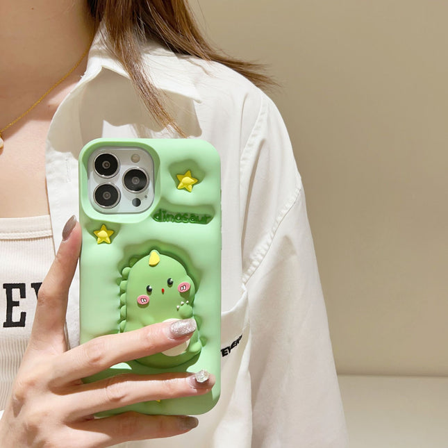 Applicable Decompression Cute Green Pressing Star Phone Case