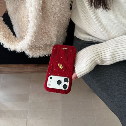 Suitable For New Year Red Starry Velvet  Phone Case