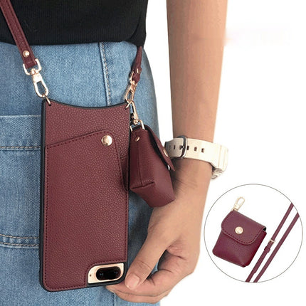 Protective Case With A Crossbody Strap, Card Slots, And A Zipperkeeps Fingerprin