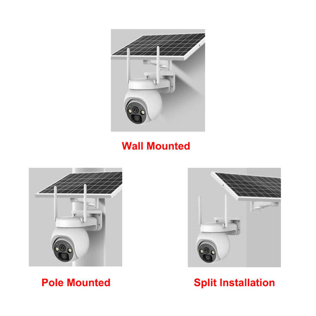 Wireless Solar Security Camera WiFi Solar Panel Powered Pir Cctv Voice Infrared