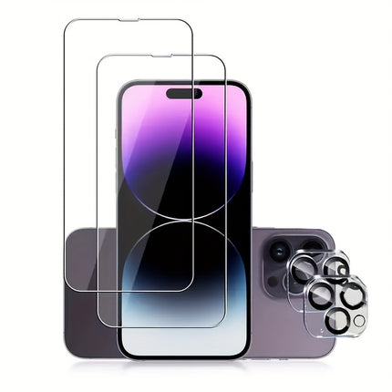 8-Pack HD Tempered Glass Screen Protector iPhone 14 15 16 17 Pro Max Plus Air