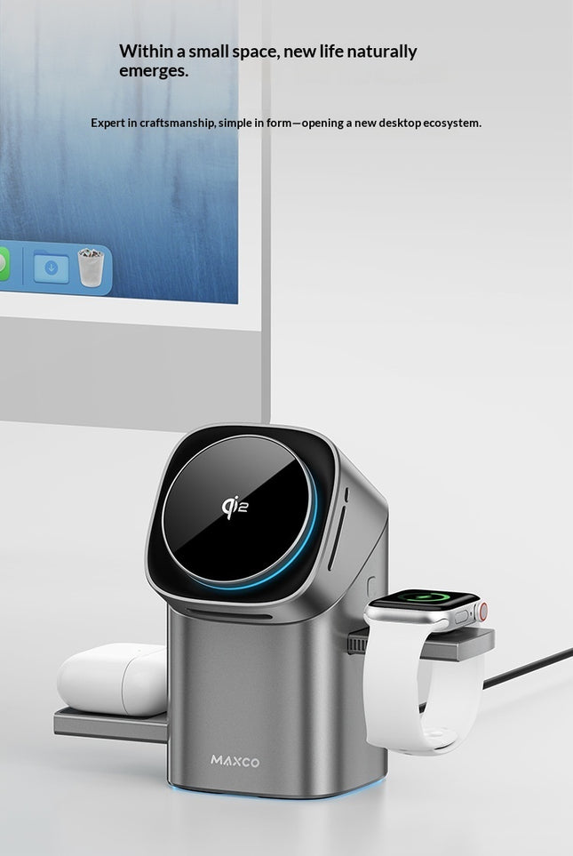 Three-In-One Magnetic Wireless Charger Phone Fast Charge