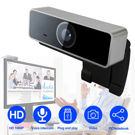 Full HD 1080P USB Webcam with Autofocus & Microphone for PC Laptop