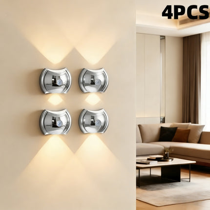 LED Wall Light with Motion Sensor USB Rechargeable 3 Color Modes 2-Pack
