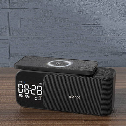 LED Alarm Clock with Wireless Charging, Bluetooth Speaker & FM Radio