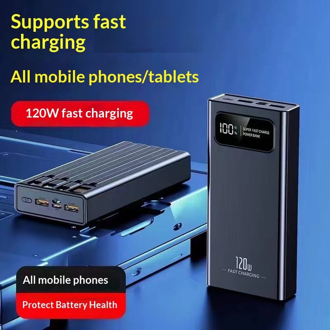 120w Power Bank 20000 Mah High-capacity Portable Charger Four-port Compact Mobil