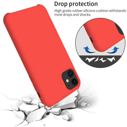For Silicone Case 12 11 Pro X Xr Xs Max 8 7 6 Liquid Rubber Cover--white