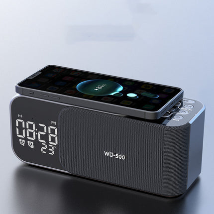 LED Alarm Clock with Wireless Charging, Bluetooth Speaker & FM Radio