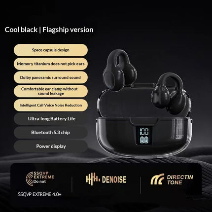 Ear-Clip Bone Conduction Soft Silicone Bluetooth Earphones