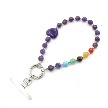 Heart-shaped Crystal Bead Phone Charmkeychain